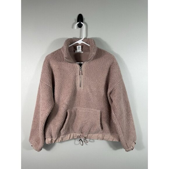 Bailey 44 Sherpa Pullover Womens‎ Medium Pink 1/4 Zip Teddy Jacket - Picture 1 of 7
